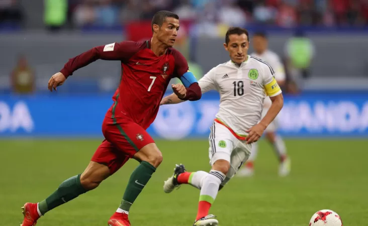 La única ocasión que el astro lusitano se midió a la selección mexicana fue en la Copa Confederaciones que se disputó en 2017.