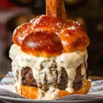 La estrella del menú es la Hammer LX, una hamburguesa de 3.5 libras de pierna de res estofada.