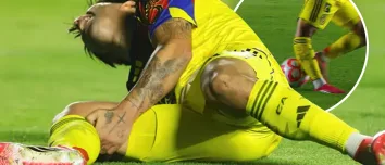 Dávila intentó controlar un pase en el área, pero su pierna se atoró en el césped y sufrió la lesión.